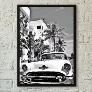Tableau photographie voiture vintage à Miami