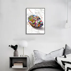 Tableau Ballon de Rugby Street Art