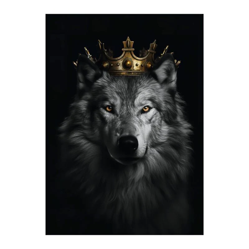 Tableau Loup Roi et sa Couronne – Image 5