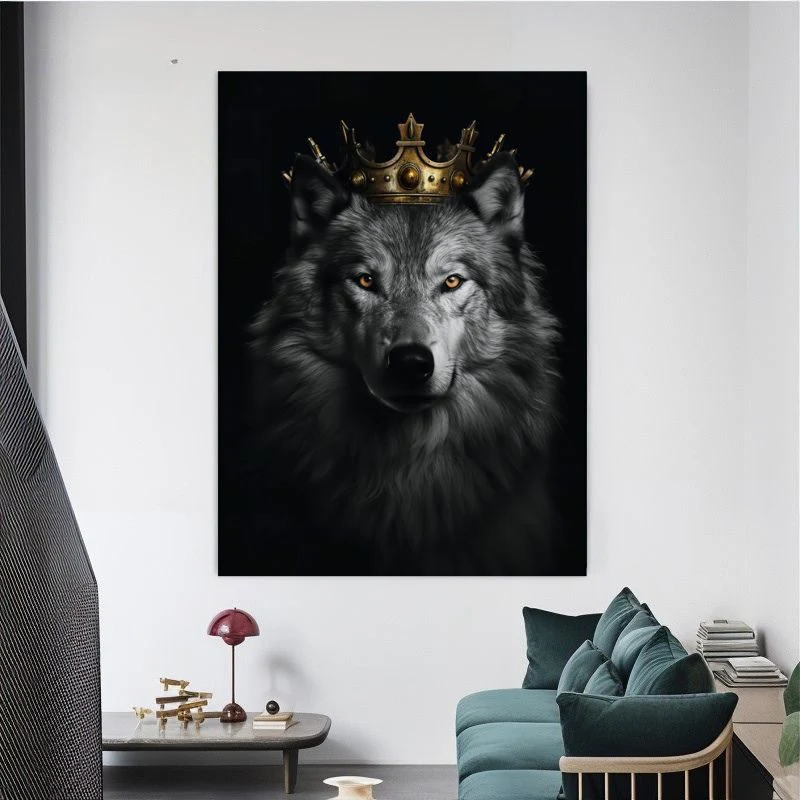 Tableau Loup Roi et sa Couronne – Image 3
