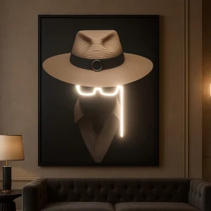 Tableau Minimaliste - Silhouette LED et ambiance moderne