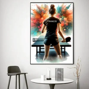 Tableau Ping Pong Féminin Street Art