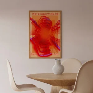 Tableau Psychédélique Rouge Moderne