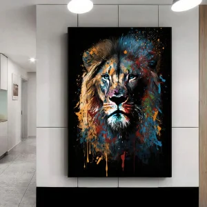 Tableau Reproduction Peinture Aquarelle Lion