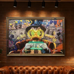 Tableau Scrooge McDuck - Œuvre d'Art Murale avec LED -  Décoration Contemporaine