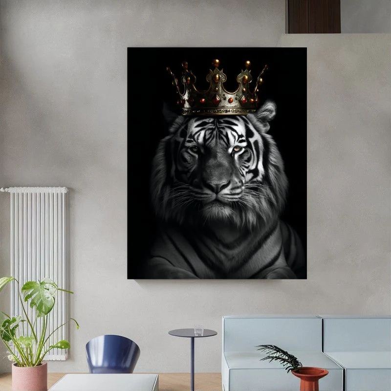 Tableau Tigre Roi et sa Couronne – Image 4
