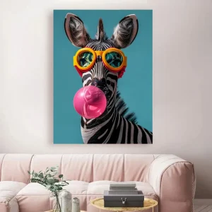 Tableau Zèbre Pop Art Décalé