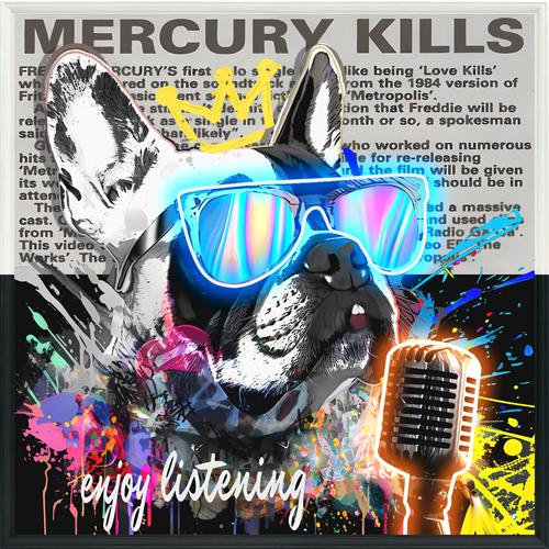 Tableau Bulldog Chanteur - Œuvre d'Art LED - Style Graffiti Musical – Image 4