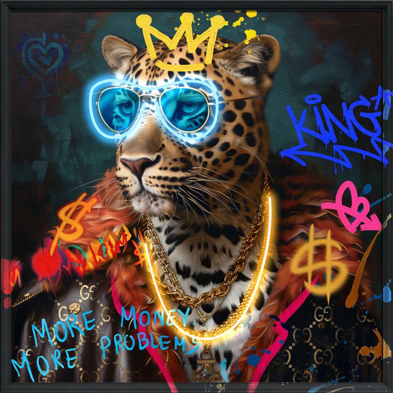 Tableau Funky Léopard - Art Mural LED - Style Graffiti Moderne – Image 4