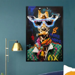 Tableau Contemporain - Girafe Sobre - LED - Décoration Tendance