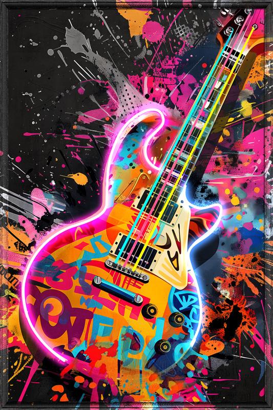 Tableau Contemporain - Guitare électrique - LED - Décoration Tendance – Image 4
