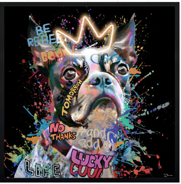 Tableau contemporain - King Bulldog - Art Mural Led - Graffiti – Image 4