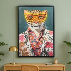 Tableau Contemporain - Le Tigre Exotique - LED - Décoration Moderne