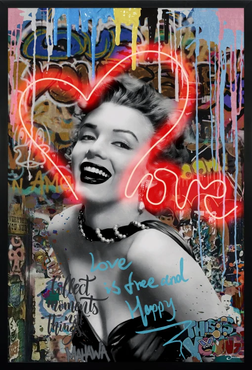 Tableau Contemporain - LOVE Marilyn – LED - Décoration Murale Tendance – Image 4