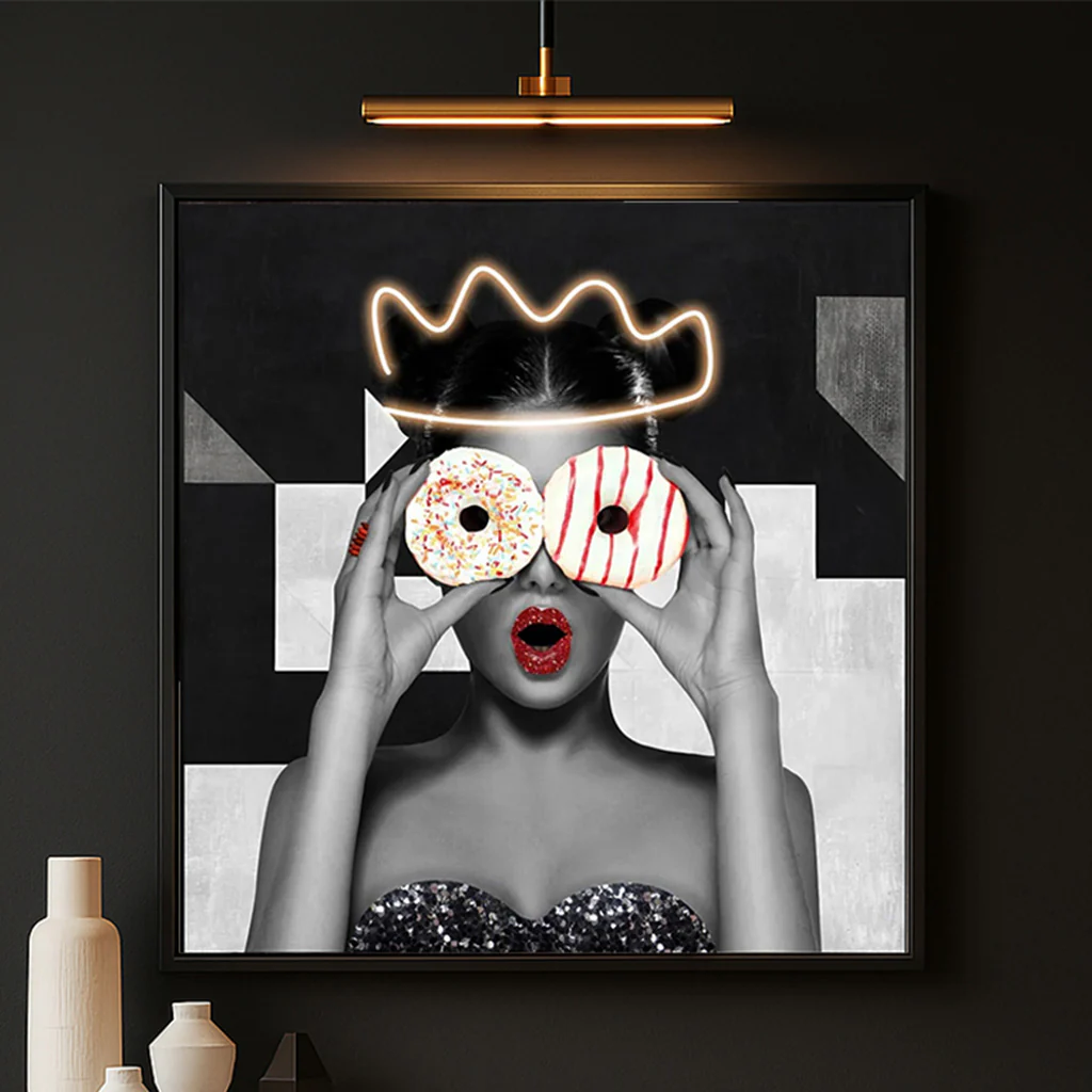 Tableau Contemporain - Reine Donuts - LED - Décoration Tendance