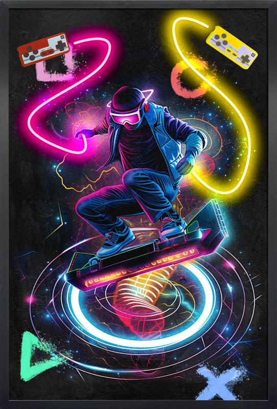 Tableau Contemporain- Le Skateur - LED - Décoration Tendance – Image 4