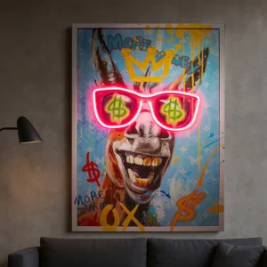 Tableau Contemporain - Funky Girafe -LED - Décoration Tendance