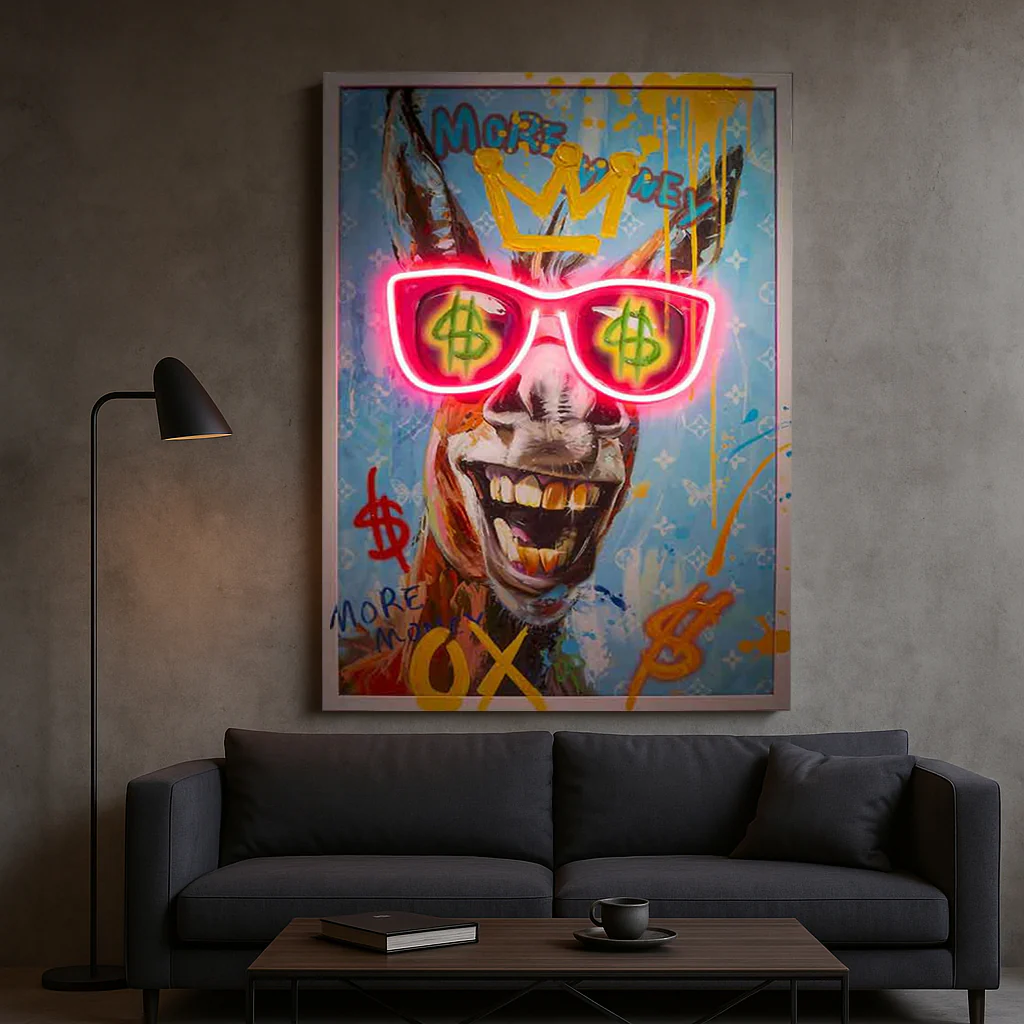 Tableau Contemporain - Funky Girafe -LED - Décoration Tendance – Image 3