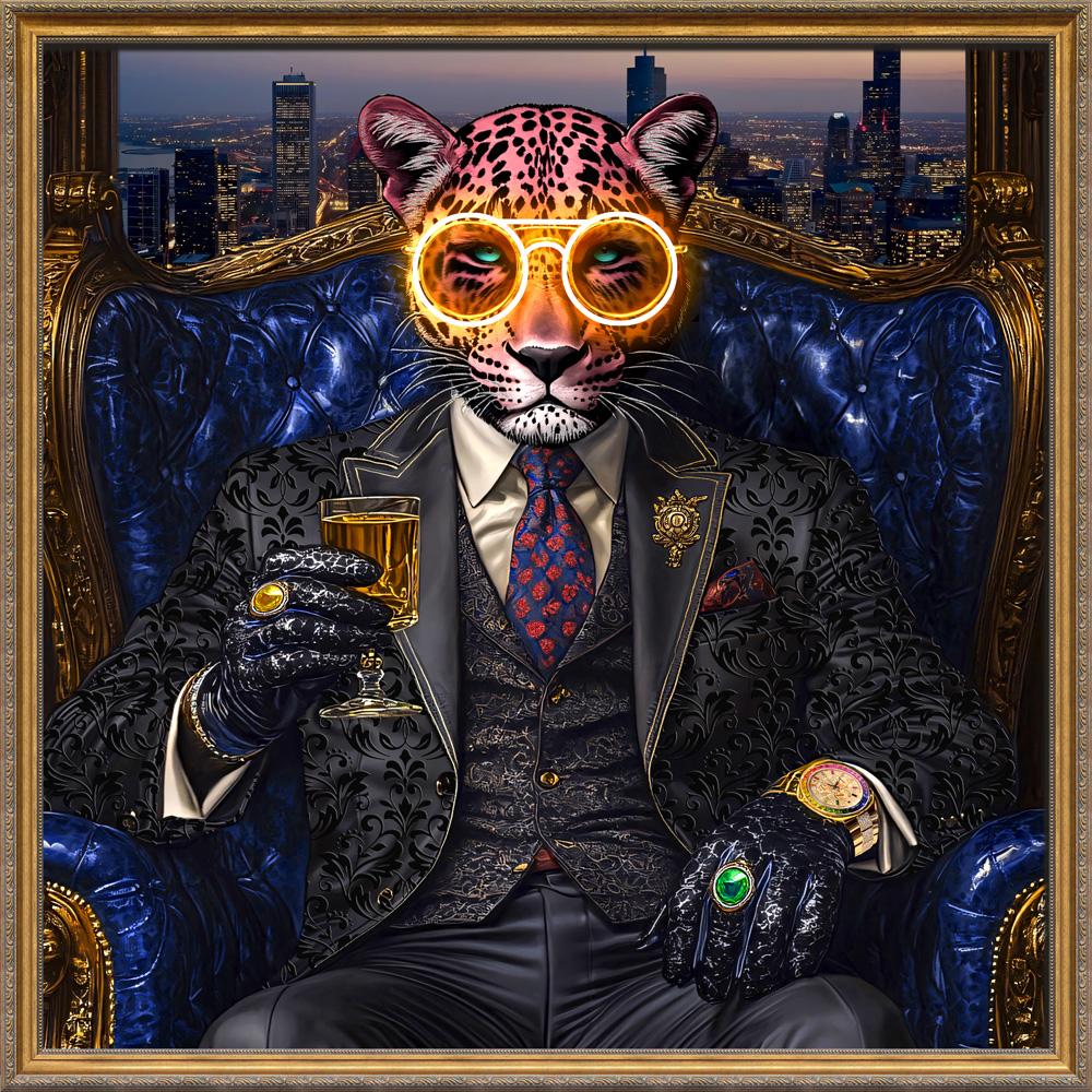 Tableau Léopard Royal - Art Mural LED - Décoration Contemporaine – Image 4