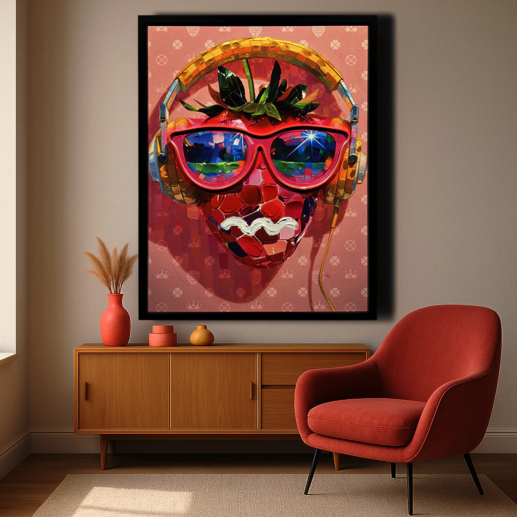 Tableau Pop Art - La Fraise Artistique - LED - Décoration Murale Tendance – Image 3