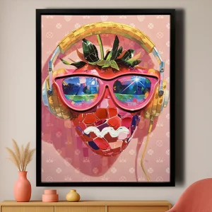 Tableau Pop Art - La Fraise Artistique - LED - Décoration Murale Tendance