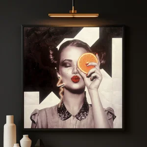 Tableau moderne - Eclipse d'Orange - LED - Décoration Tendance