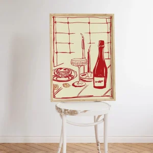 Tableau Diner Romantique Rouge