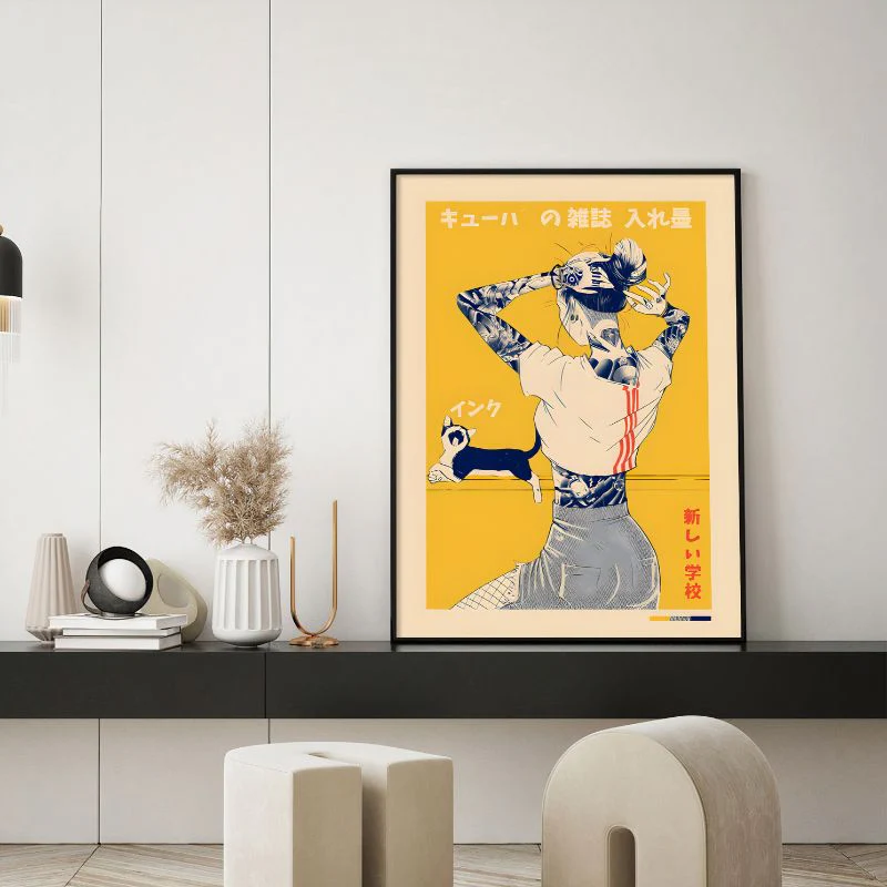 Tableau Femme Japonaise Tatouée Style Manga Pop – Image 4