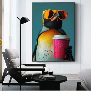 Tableau Pingouin Pop Art