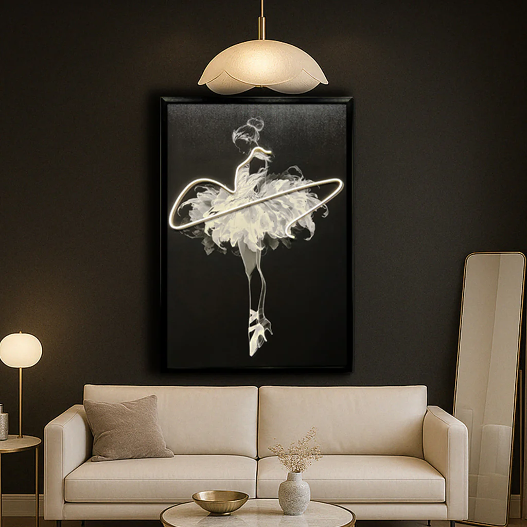 Tableau "Étoile Éthérée" - Œuvre d'Art Originale en LED - Art Minimaliste Contemporain – Image 2