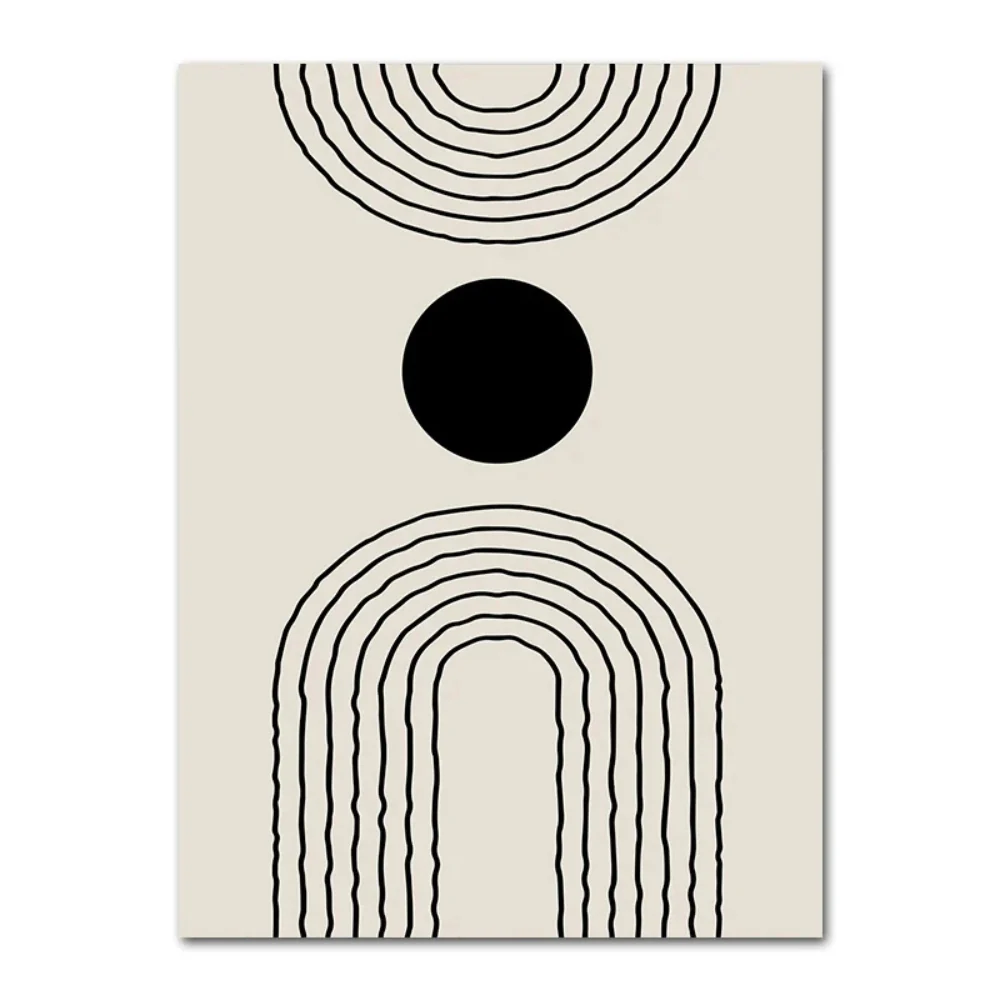 Tableaux abstraits noirs et beiges – Image 4