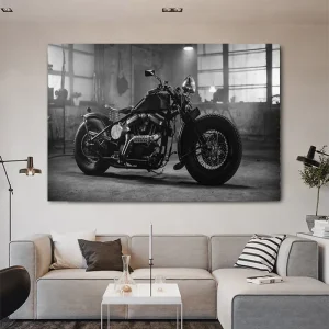 Tableau moto noir et blanc