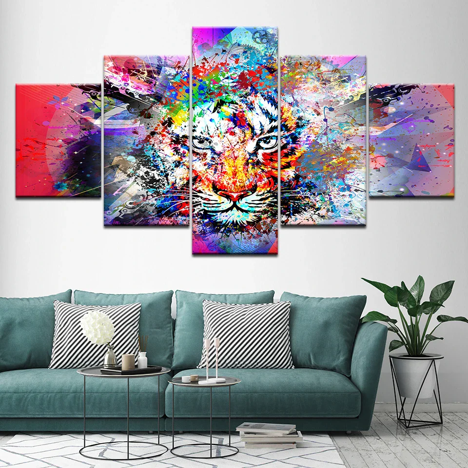 tableau tigre coloré – Image 4