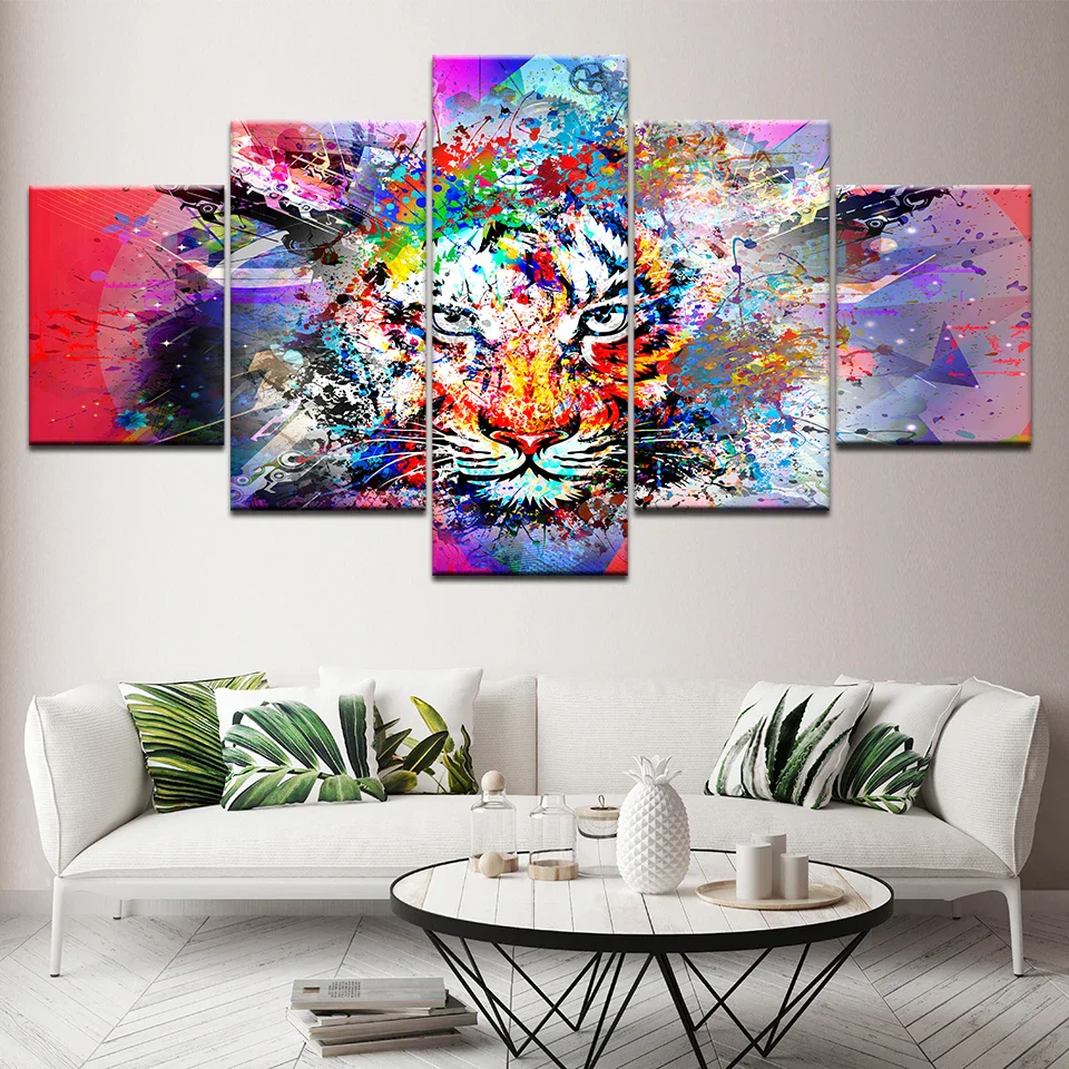 tableau tigre coloré