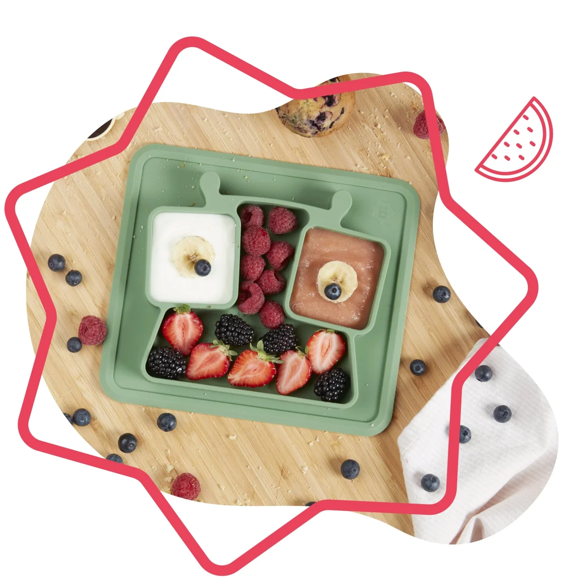 Assiette compartimentée anti-dérapante – Image 6