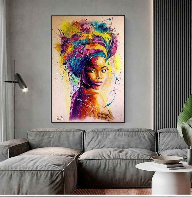 Tableau femme africaine multicolore – Image 4
