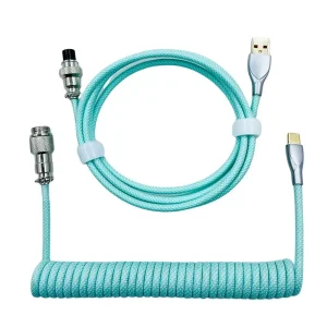 Câble de clavier custom simple USB Type-C Azur