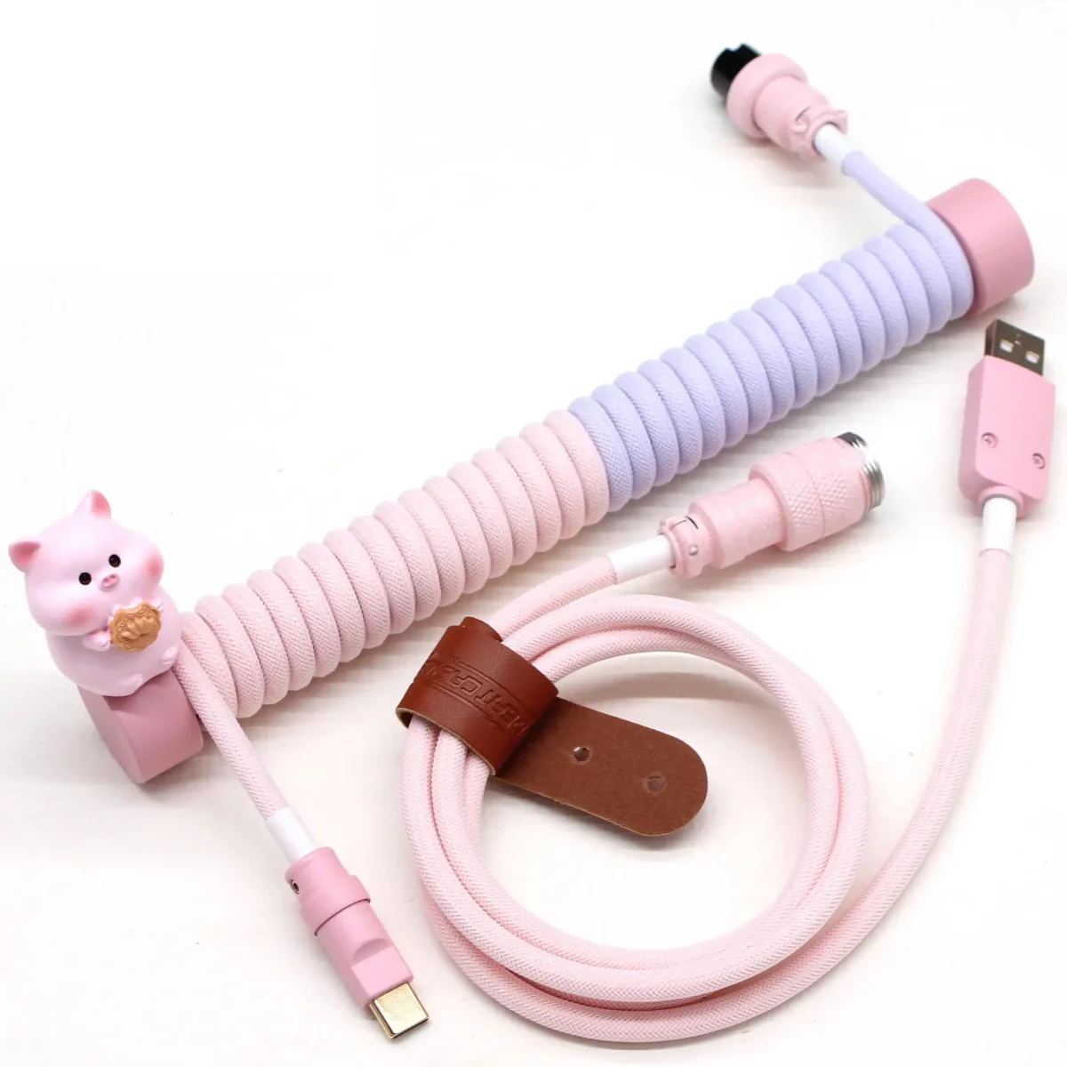 Câble de clavier custom Personnage USB Type-C Cochon – Image 2