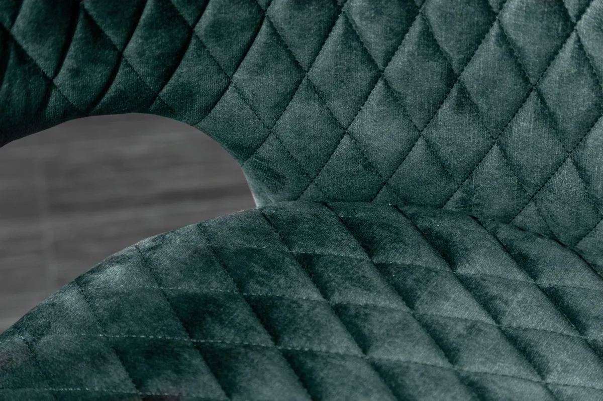 Lot de 2x chaises élégante PARIS en velours pétrole, surpiqûres décoratives, embouts dorés, design rétro, avec accoudoirs – Image 6