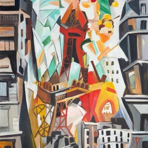 Champ de Mars : La Tour Rouge par Robert Delaunay - Tableau reproduction