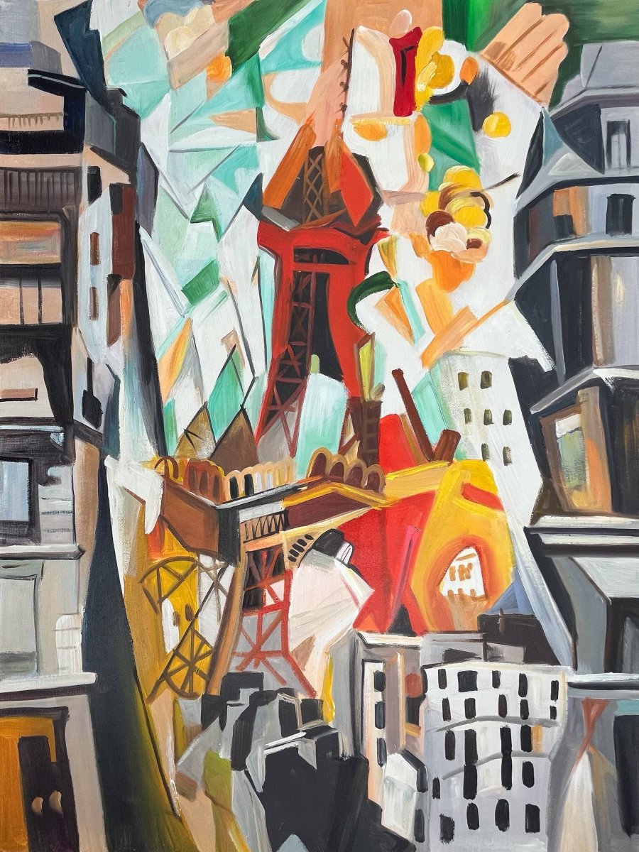 Champ de Mars : La Tour Rouge par Robert Delaunay - Tableau reproduction