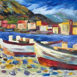 Rapallo, Bateaux par Wassily Kandinsky - Reproduction de Peinture à l'Huile