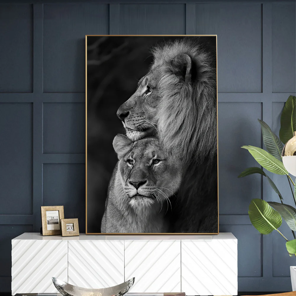 Tableau Lion Et Lionne