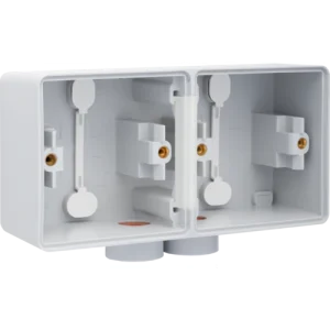 Boîte en saillie double horizontal étanche aux projections d'eau avec une entrée M20 double pour deux fonctions, grey Niko (700-84802)