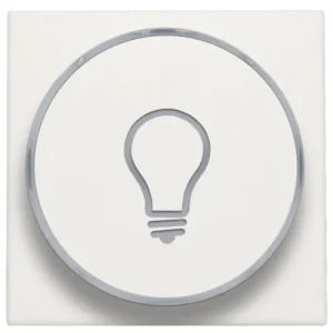 Set de finition avec anneau transparent avec symbole lampe pour bouton-poussoir 6 A avec LED couleur ambre avec culot E10, Niko (101-64008)