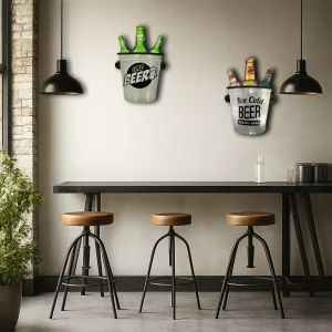 Décoration Vintage - Seau Décoratif Style Rétro Bar