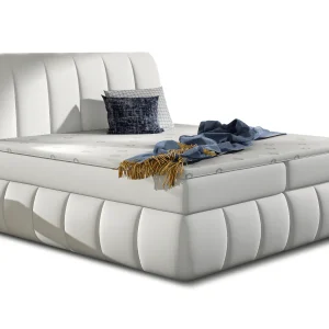 Lit Boxspring Mateo – Lit Complet avec Matelas, Sommier, Coffre de Rangement et Tête de Lit Design