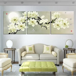 Tableau peinture Magnolia Triptyque