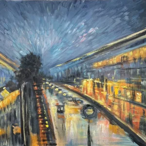 Boulevard Montmartre : Effet de Nuit par Camille Pissarro - Tableau reproduction