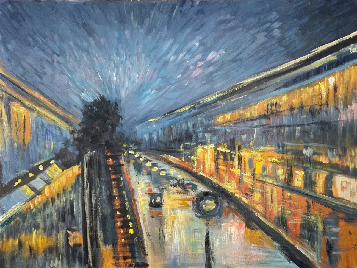 Boulevard Montmartre : Effet de Nuit par Camille Pissarro - Tableau reproduction